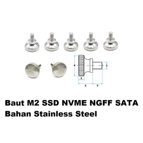 Jual Baut M2 Sekrup M2 Untuk SSD NVME NGFF SATA Bahan Stainless Steel