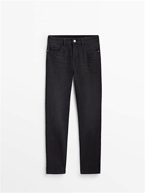 Massimo Dutti Black Mid Waist Skinny Jeans Editorialist