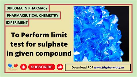 To Perform Limit Test For Sulphate Pharmaceutical Chemistry