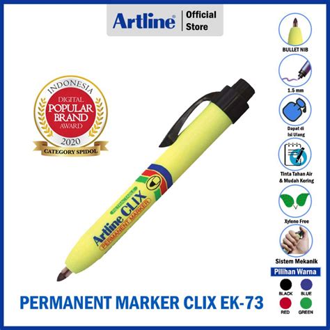 Jual Spidol Artline Permanent Clix Marker Ek Shopee Indonesia