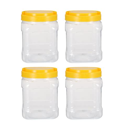 Empty Plastic Storage Jars Ml Pet Screw On Lids Sealed Honey