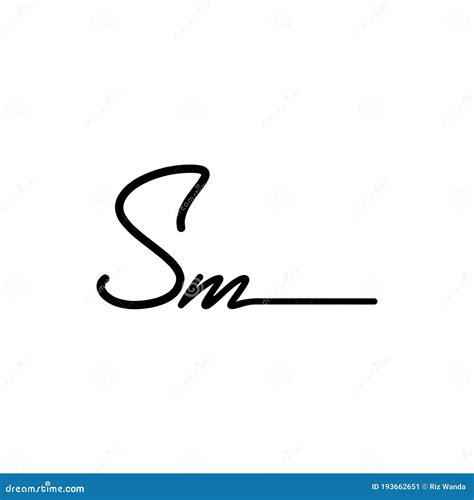 Letter Sm Signature Logo Template Vector Stock Vector Illustration Of