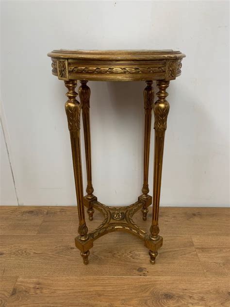 Gu Ridon Style Louis Xiv Bois Marbre Plaqu Or Fin Catawiki