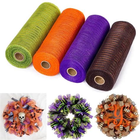 Rolls Deco Poly Mesh Ribbons Feet Each Roll Metallic Foil Mesh