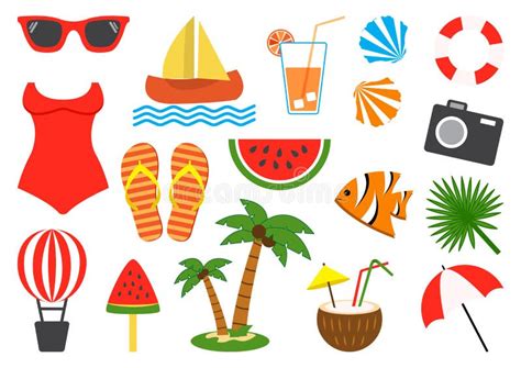 Conjunto De Iconos Del Verano Ilustraci N Del Vector Stock De