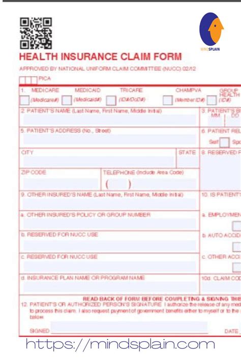 Blank Insurance Claim Form With Fillable Fields Health Insurance Clinical Psychologist Medicaid