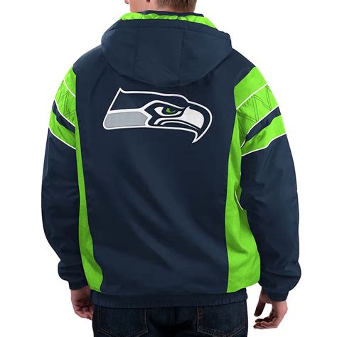 Half Zip Navyneon Green Seattle Seahawks Home Team Hoodie Jacket