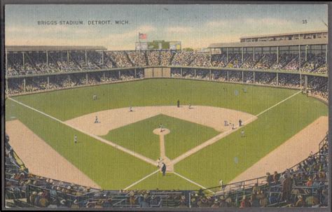 Detroit Tigers Briggs Stadium Detroit MI postcard ca 1940s