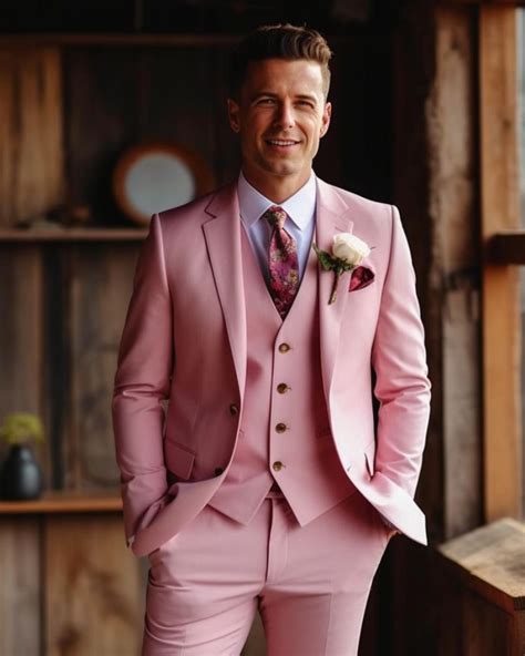 Pink Wedding Suit For The Groom Hockerty