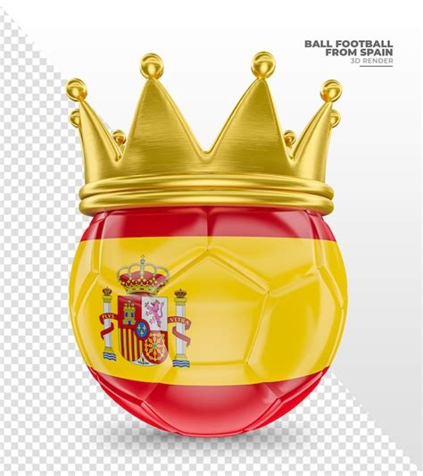 Bola De Futebol Coroa E Bandeira Da Espanha Em Renderiza O D