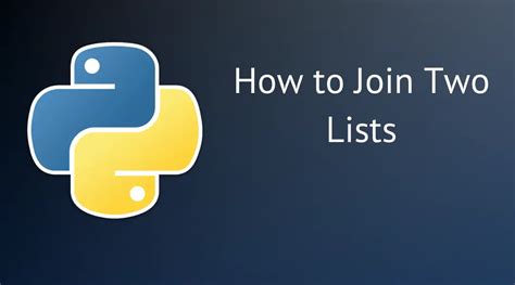 How To Join Two Lists In Python