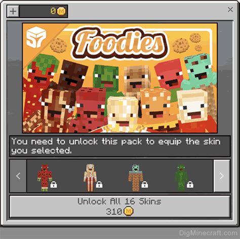 Foodies Skin Pack in Minecraft