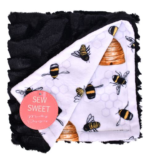 Bees Knees Elmwood Black Lovie Sew Sweet Minky Designs