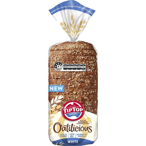 Tip Top Bakery Oatilicious White Bread Oats Loaf Low Gi 700g Woolworths