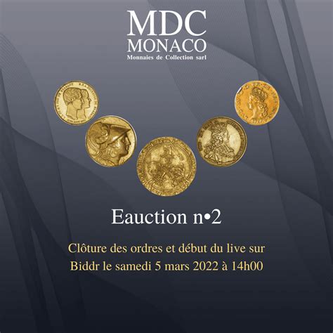 Ventes aux enchères numismatiques MDC Monaco