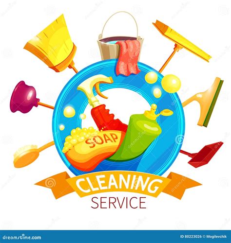Cleaning Logo Business Composition Stock Vector Illustration Of