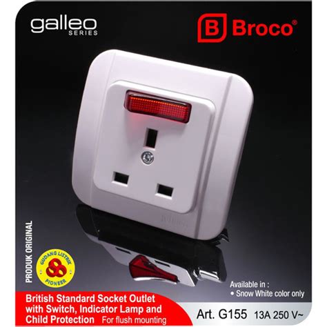 Jual BROCO STOP KONTAK AC GALLEO G155 55S WHITE SOCKET 3P 3PIN