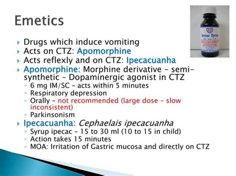 Emetics And Antiemetics Ppt