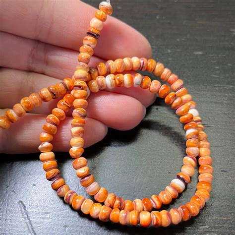 5mm Rich Tangerine Spiny Oyster Shell Rondelles Lots Of Etsy