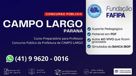 ANÁLISE DE EDITAL CAMPO LARGO CONCURSO PÚBLICO BANCA FUNDAÇÃO