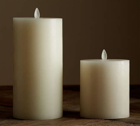 Flickering Flameless Wax Pillar Candle Pottery Barn