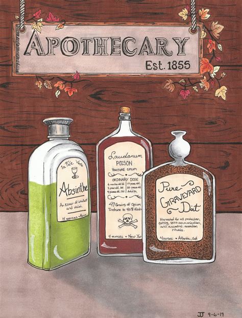 Apothecary Bottles Illustration - Etsy