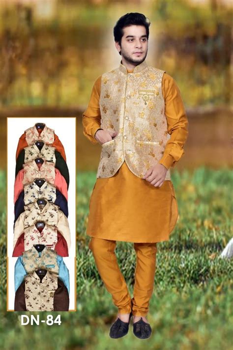 Brocade And Silk Wedding Wear DN 84 Men Kurta Pajama Dry Clean Size