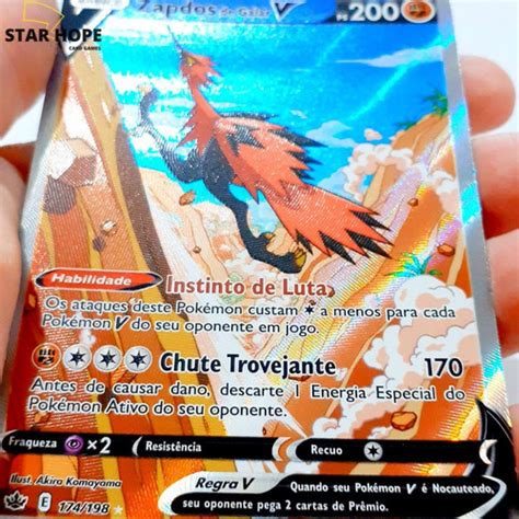 Carta Pokémon Zapdos V Arte Alternada Reinado Arrepiante Parcelamento