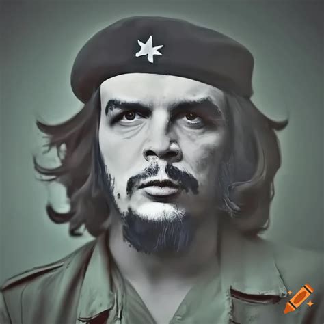 Portrait Of Che Guevara In Black And White On Craiyon