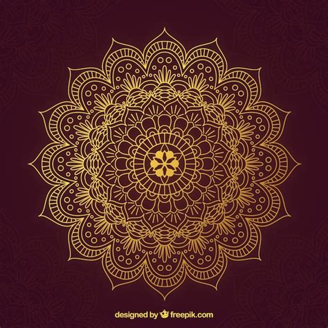 Fondo De Mandala Dorado De Lujo Vector Gratis