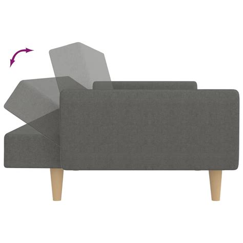 LAY Canapé lit à 2 places avec repose pied Gris clair Tissu S2795