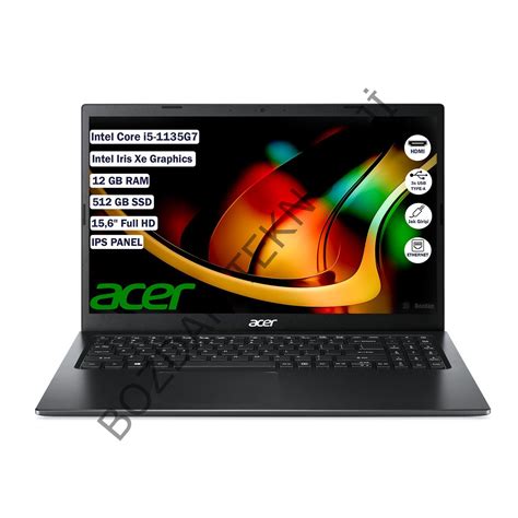 Acer Extensa EX215-54 İntel Core i5 1135G7 12 GB 512 GB SSD Freedos 15. ...
