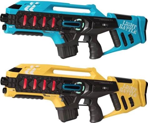 Light Battle Anti Cheat Lasergame Set Blauw Geel Mega Blasters