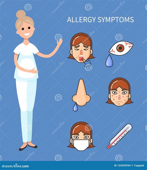 Allergie-Symptome Geduldigen Doktors Showing Results Vektor Abbildung
