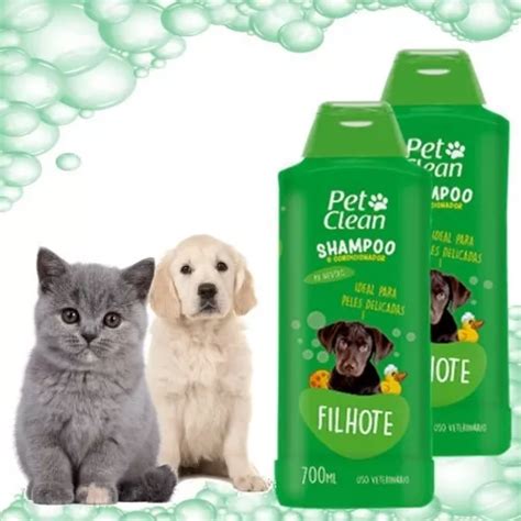 2 Shampoo Pra Cachorro Gato Banho E Tosa Cães Filhote 700 Ml