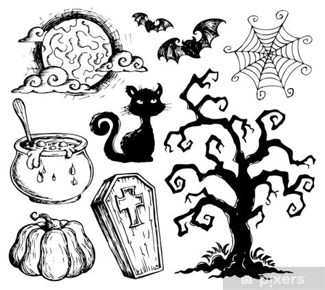 Wall Mural Halloween drawings collection 2 - PIXERS.CA