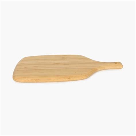 Eco Friendly Chopping Board With Handle Brown Bamboo