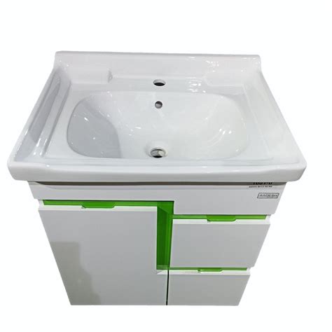 Modern Floor Mounted Aadesh Green White Pvc Bathroom Vanity Size