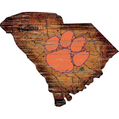 Fan Creations Clemson University Distressed State Logo Sign Academy