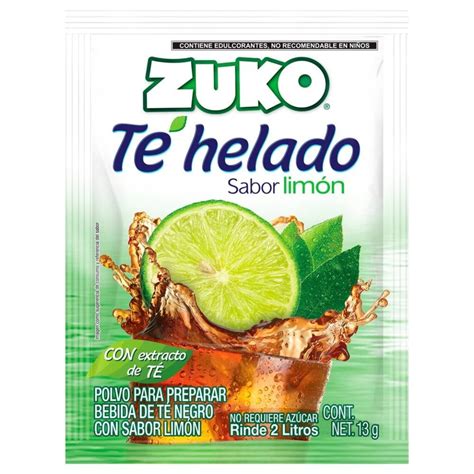 Bebida En Polvo Zuko Té Helado Negro Sabor Limón 13 G Walmart