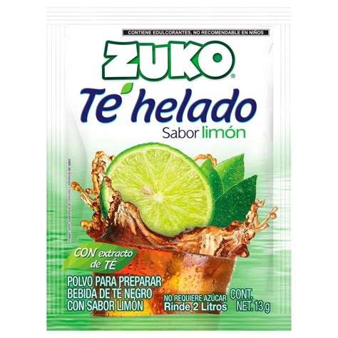 Bebida en polvo Zuko Té helado negro sabor limón 13 g Walmart