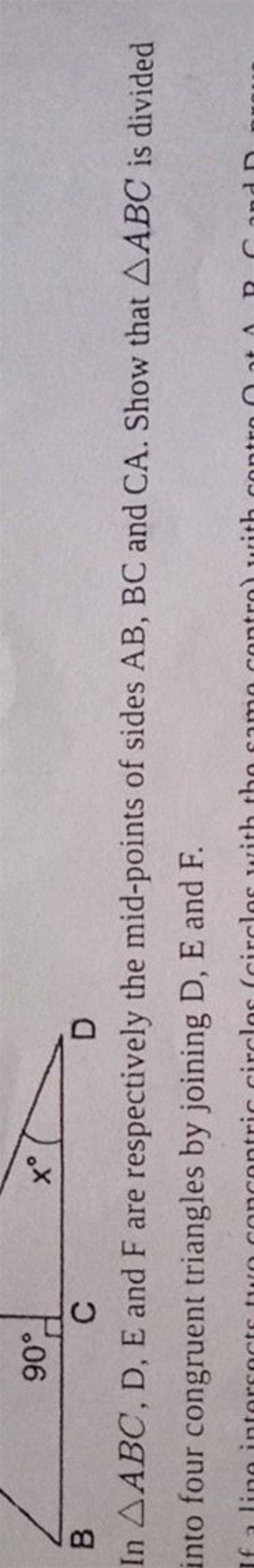 In Abcde And F Are Respectively The Mid Points Of Sides Abbc And Ca