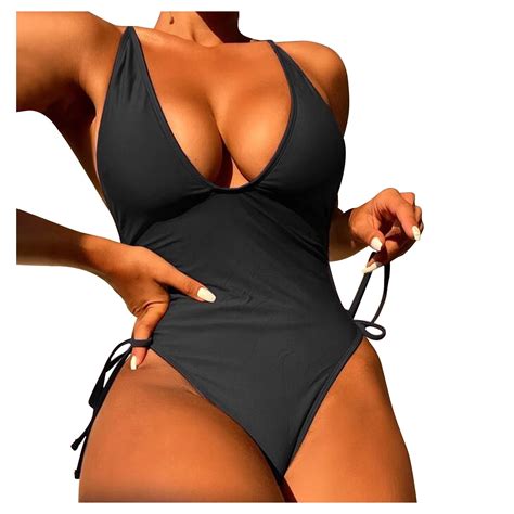 Scyoekwg Women Swimsuits Clearance Solid Summer Bikini One Piece