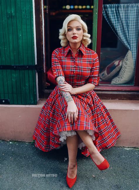 Dee Dee Black Watch Tartan Vintage 50s Full Circle Dress British Retro