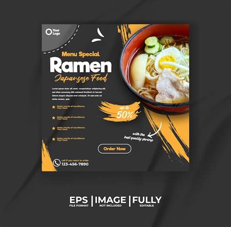 Premium Vector Ramen Japannese Food Menu Template With Food Pattern