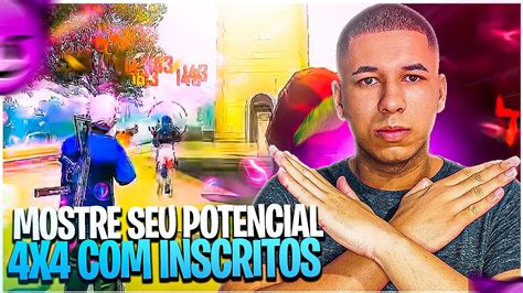 FREE FIRE AO VIVOJOGANDO 4X4 INSCRITOS FLUXO TWO9 SIGMA LOUD