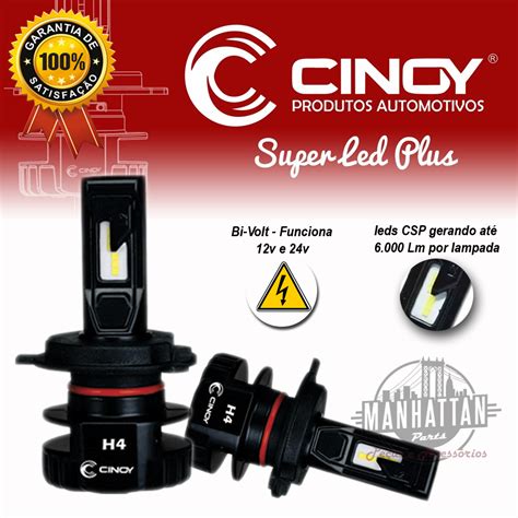 Kit Par Super Led Plus Ultra H Lumens V V Cinoy Shopee Brasil