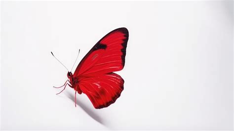 Premium AI Image | A red butterfly with black wings and black wings is ...