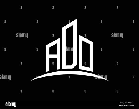 Letter ADO Building Vector Monogram Logo Design Template Building