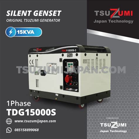 Jual Genset Silent 15 KVA 12 Kw 1 Phase TDG 15000S Tsuzumi Di Lapak